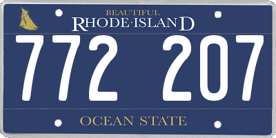 RI license plate 772207