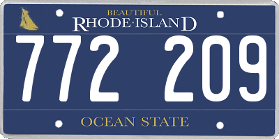 RI license plate 772209