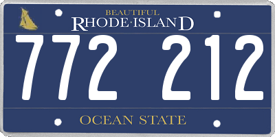 RI license plate 772212