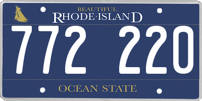 RI license plate 772220