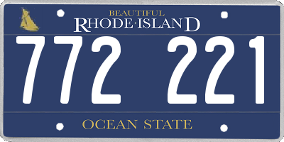 RI license plate 772221