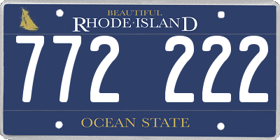 RI license plate 772222