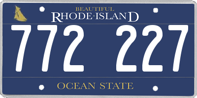 RI license plate 772227