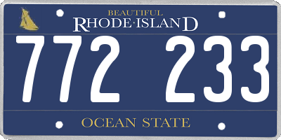 RI license plate 772233