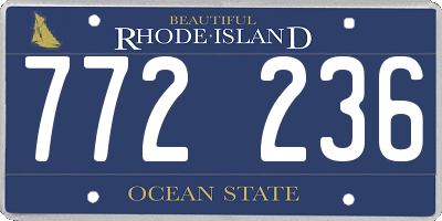 RI license plate 772236