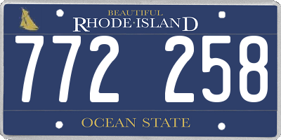 RI license plate 772258