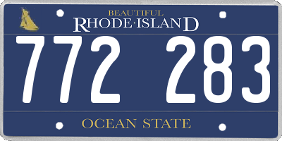 RI license plate 772283