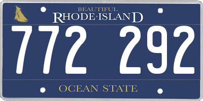 RI license plate 772292