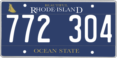 RI license plate 772304