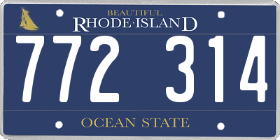 RI license plate 772314