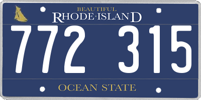 RI license plate 772315