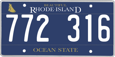 RI license plate 772316