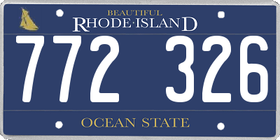 RI license plate 772326