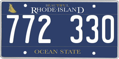 RI license plate 772330
