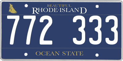 RI license plate 772333