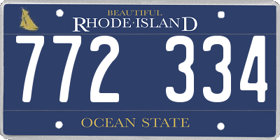 RI license plate 772334