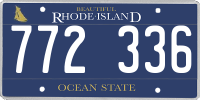 RI license plate 772336