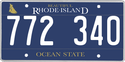 RI license plate 772340
