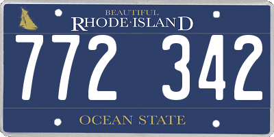 RI license plate 772342