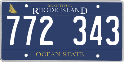 RI license plate 772343