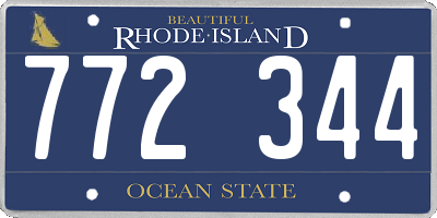 RI license plate 772344
