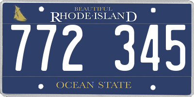 RI license plate 772345
