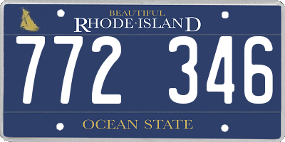RI license plate 772346