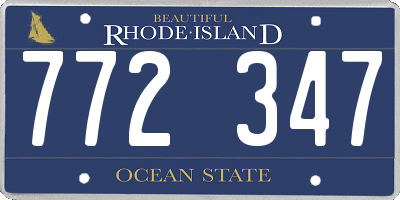 RI license plate 772347