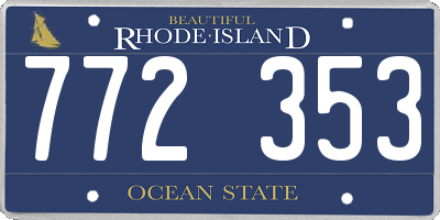 RI license plate 772353