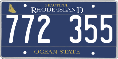 RI license plate 772355