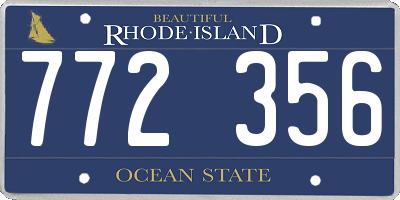 RI license plate 772356