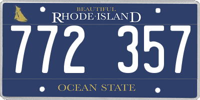RI license plate 772357