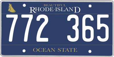 RI license plate 772365