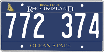 RI license plate 772374