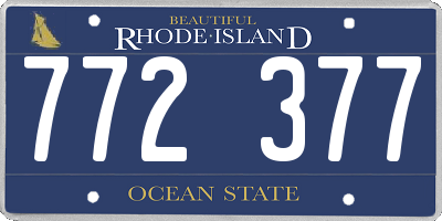RI license plate 772377