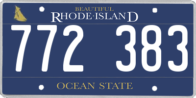 RI license plate 772383