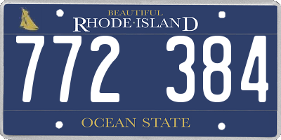 RI license plate 772384