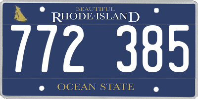 RI license plate 772385