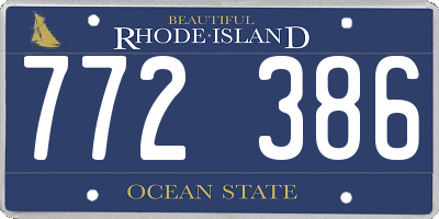 RI license plate 772386