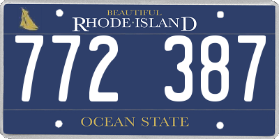 RI license plate 772387