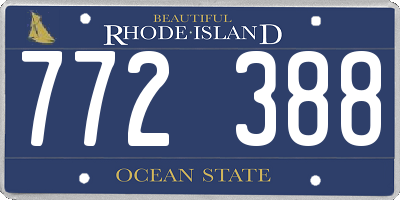 RI license plate 772388