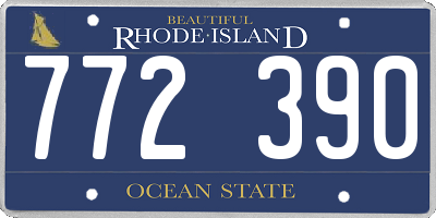 RI license plate 772390