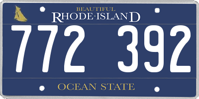 RI license plate 772392