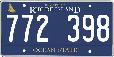 RI license plate 772398