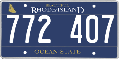 RI license plate 772407