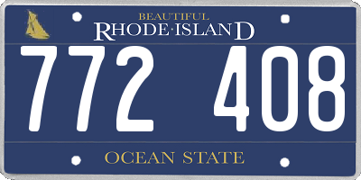 RI license plate 772408