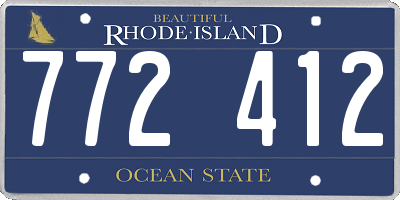 RI license plate 772412