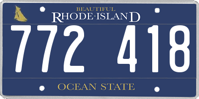 RI license plate 772418