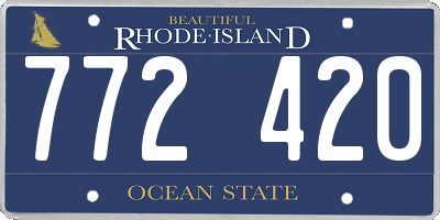 RI license plate 772420
