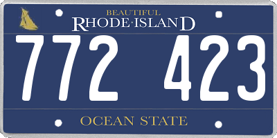 RI license plate 772423